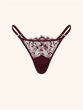 Gooseberry intimates lace thong in burgundy